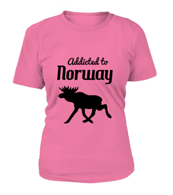 T-Shirt Frauen - Addicted to Norway (Rosa)