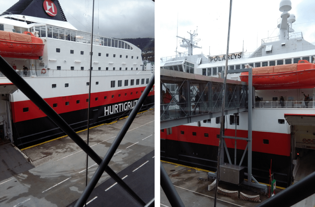 Ein letzter Blick auf die MS Polarlys während wir von Bord gehen
